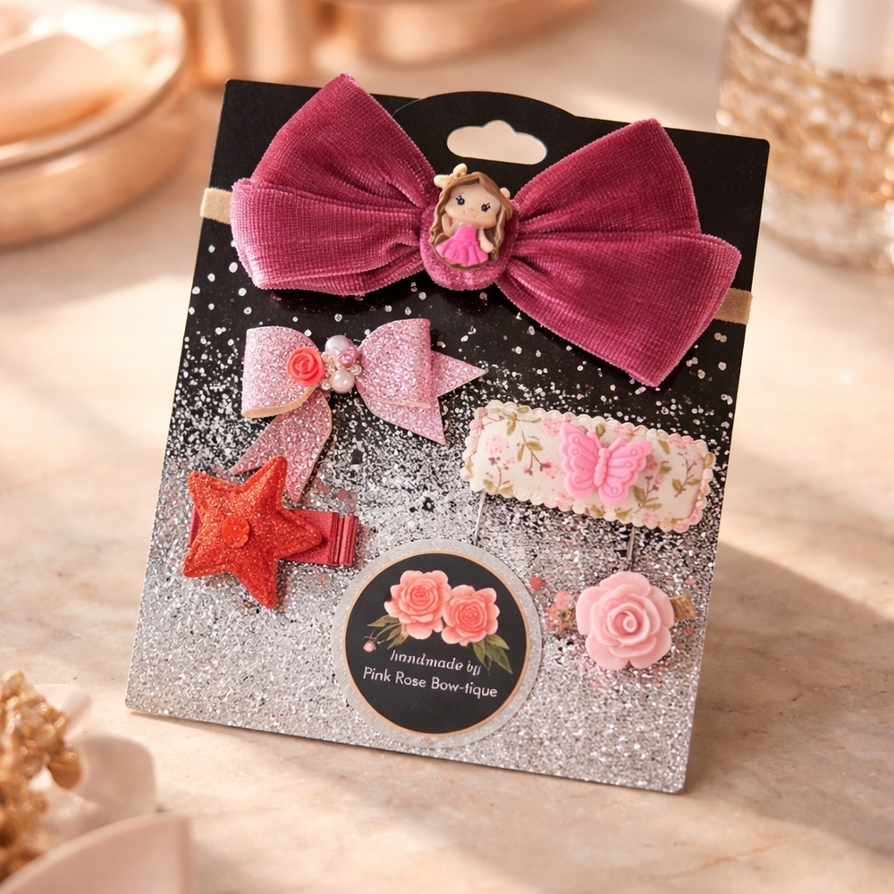 Handcrafted Hair Accessories Girls Toddler Baby Set Bundle